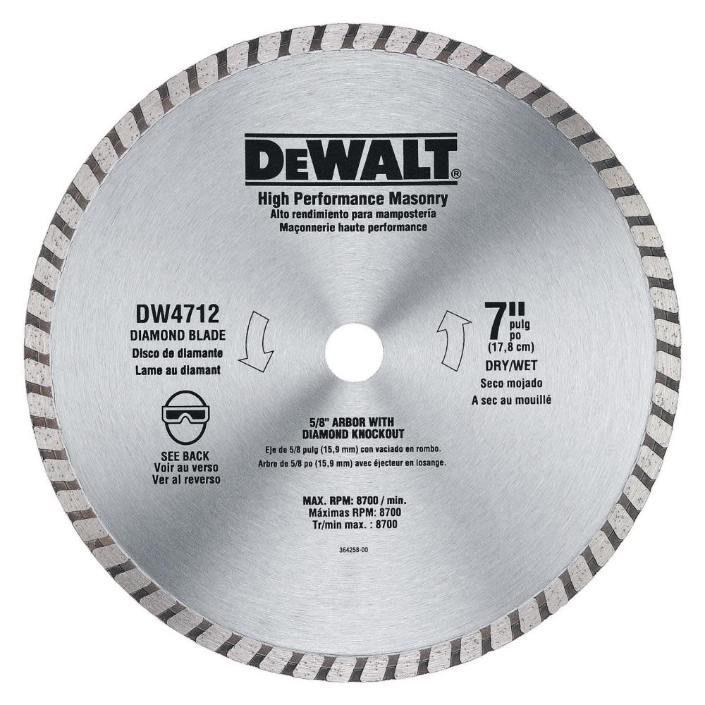 DEWALT 7-in High Performance Diamond Masonry Blade DW4712 from DEWALT