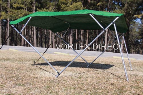 Green Vortex 4 Bow Bimini Top 10' Long， 73-78