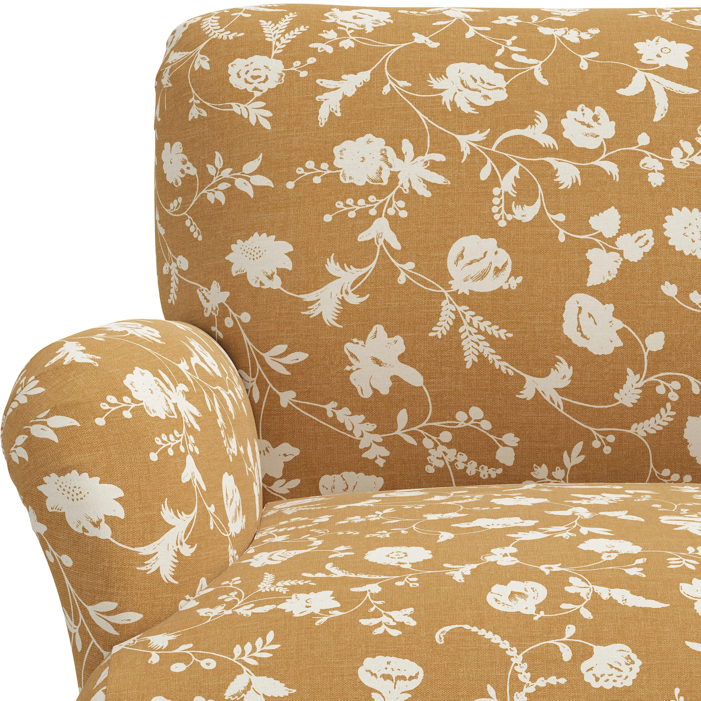 Eliza Ochre Floral Accent Chair - Skyline Furniture