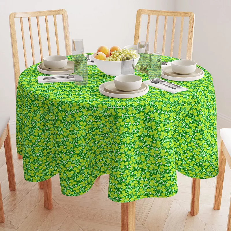 Round Tablecloth， 100% Polyester， 70 Round， Celtic Foliage