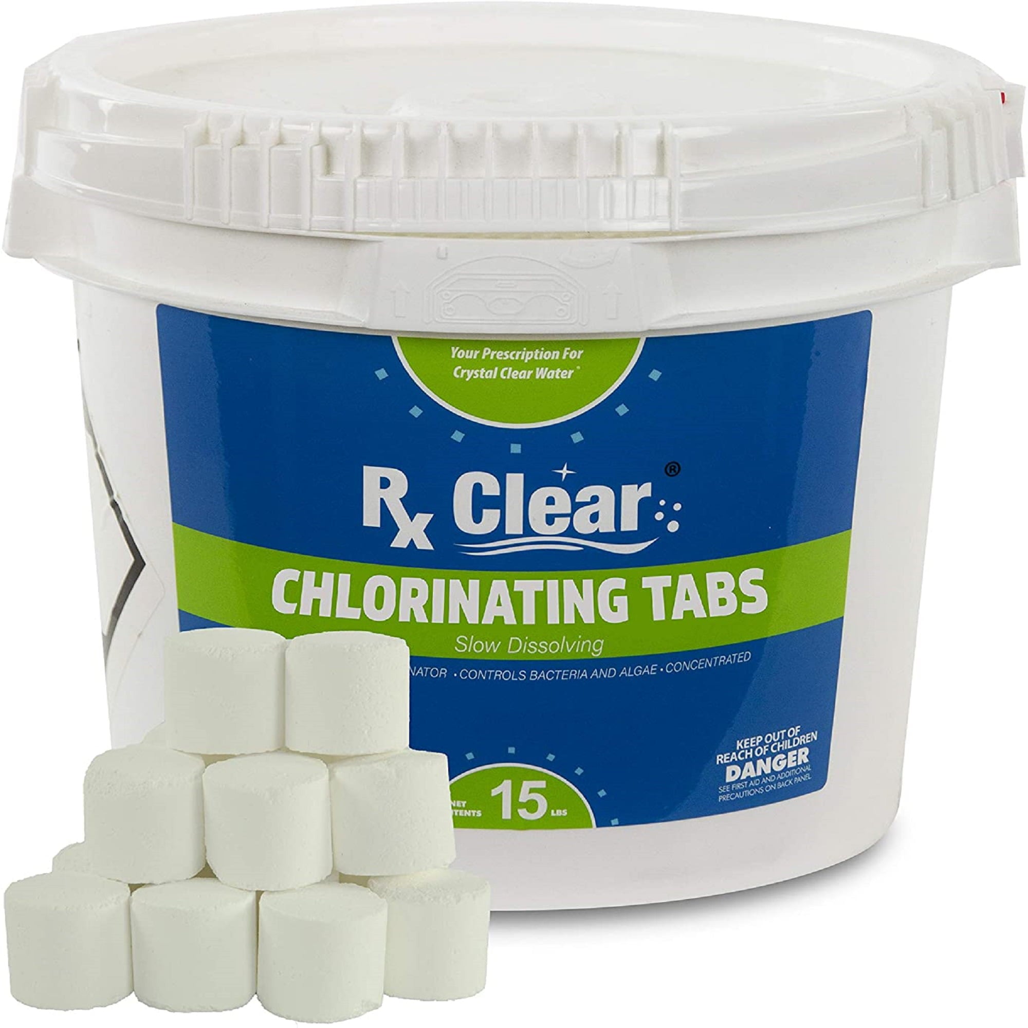 Rx Clear 1" Stabilized Chlorine Tablets | 15 lb Bucket