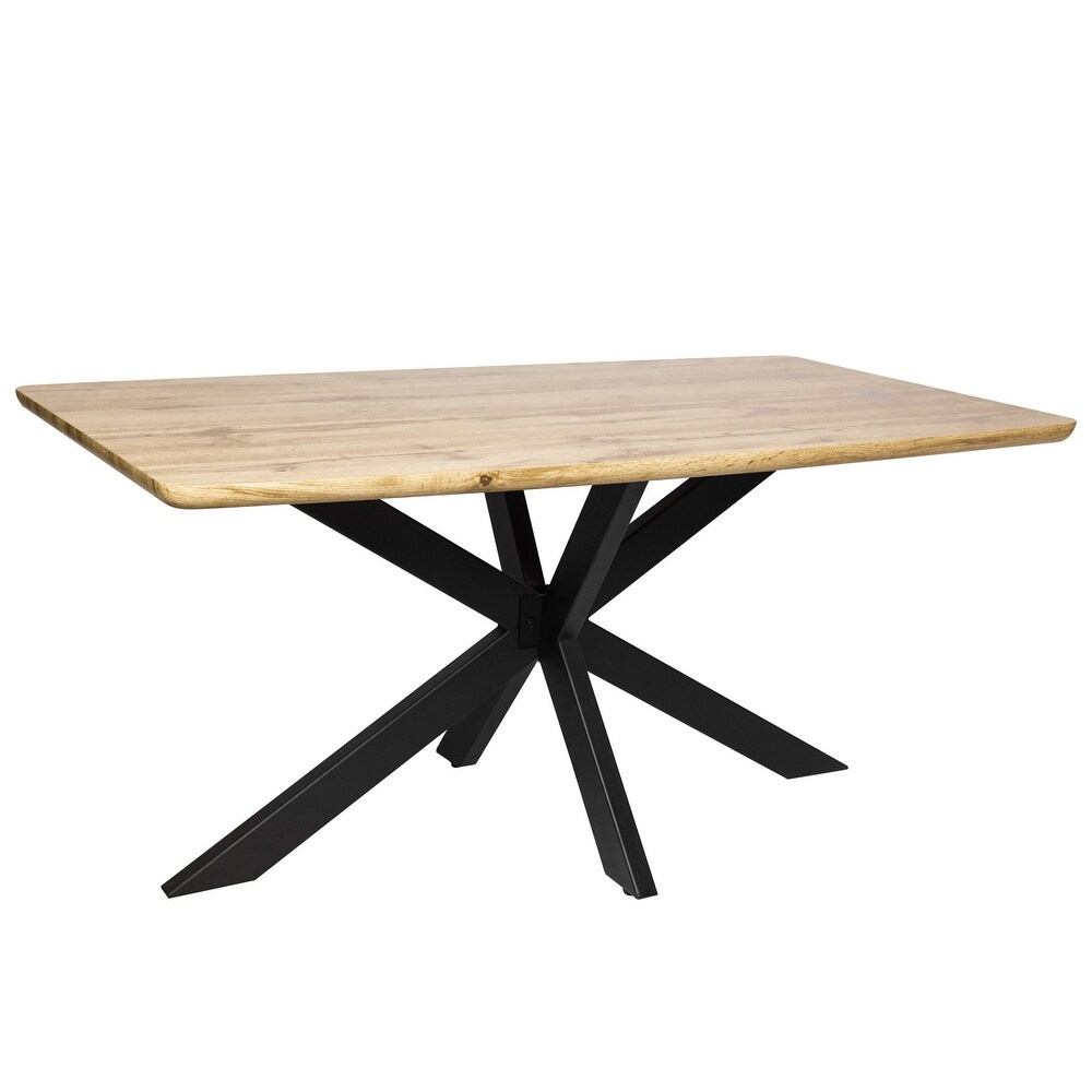 LeisureMod Ravenna X pedestal Rectangle Dining Table   63\