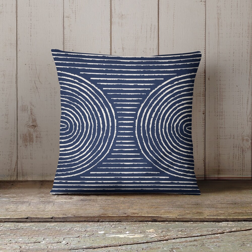 SHARI NAVY IndoorOutdoor Pillow By Kavka Designs