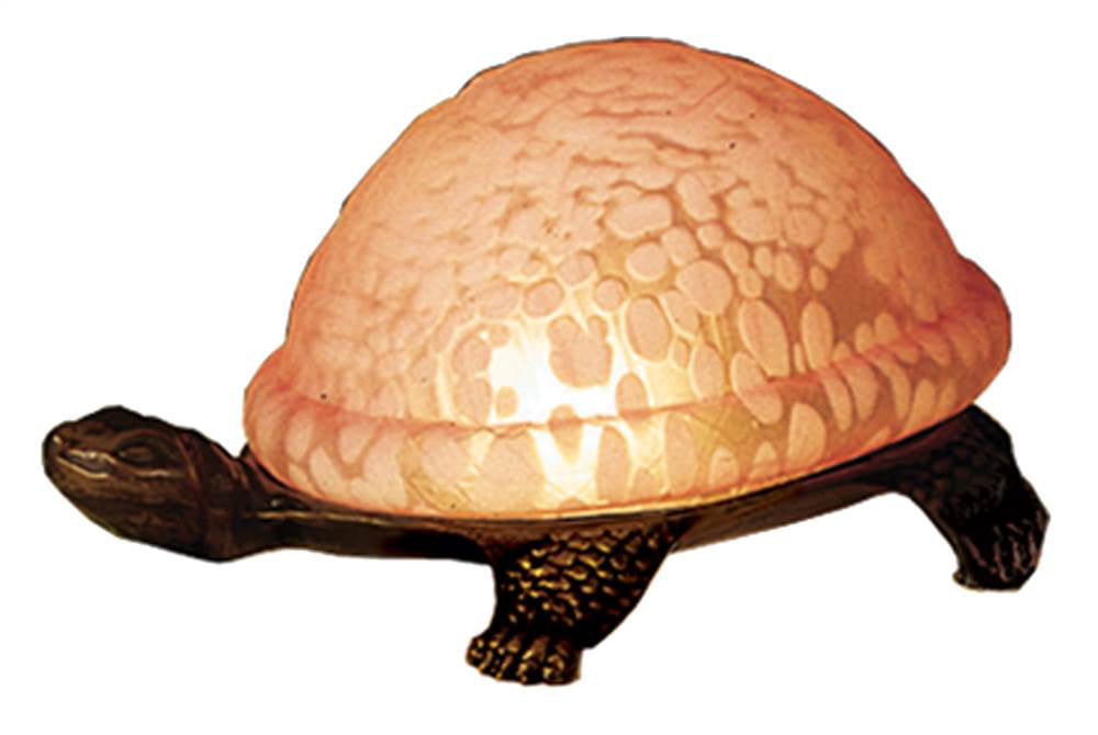 Turtle Art Glass Accent Lamp (Pink)