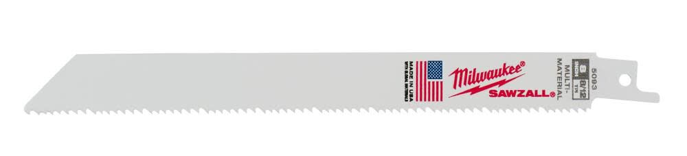 Milwaukee 8 in. 8/12 TPI SAWZALL Blades 5PK 48-00-5093 from Milwaukee