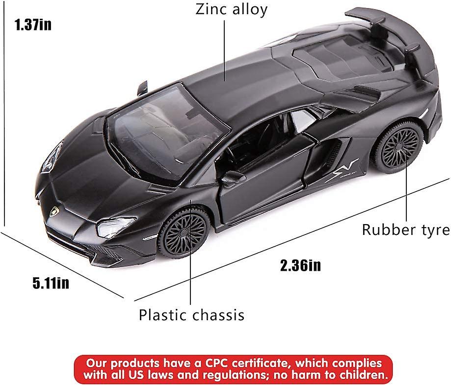 1/36 Scale Lp770-4 Casting Car Model， Zinc Alloy Toy Car For Kids， Pull Back Vehicles Toy Car For Toddlers Kids Boys Girls Gift (black)