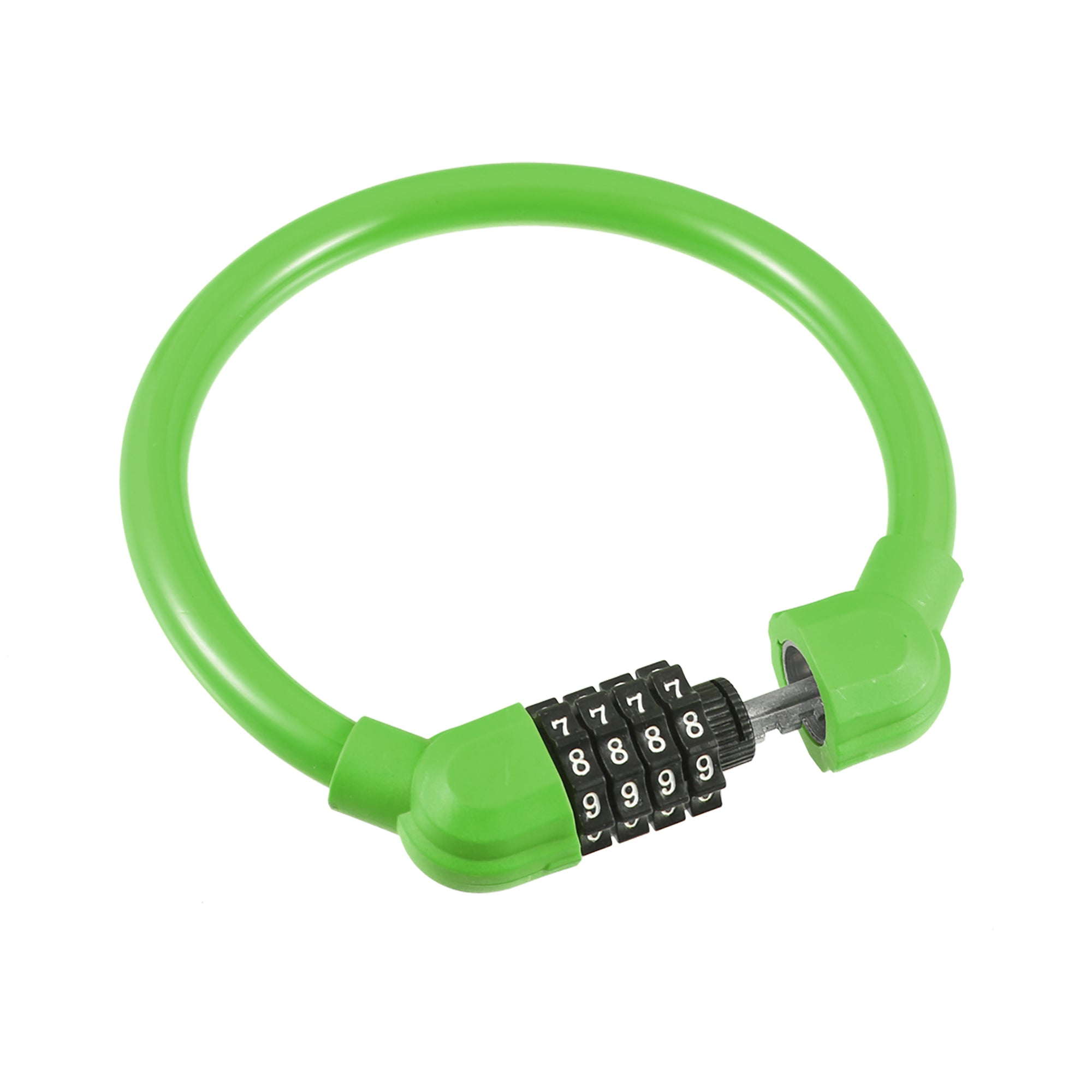 45cmx12mm Bicycle Locks Cable Portable 4 Digit Security Resettable Combination Bicycle Cable Lock Green