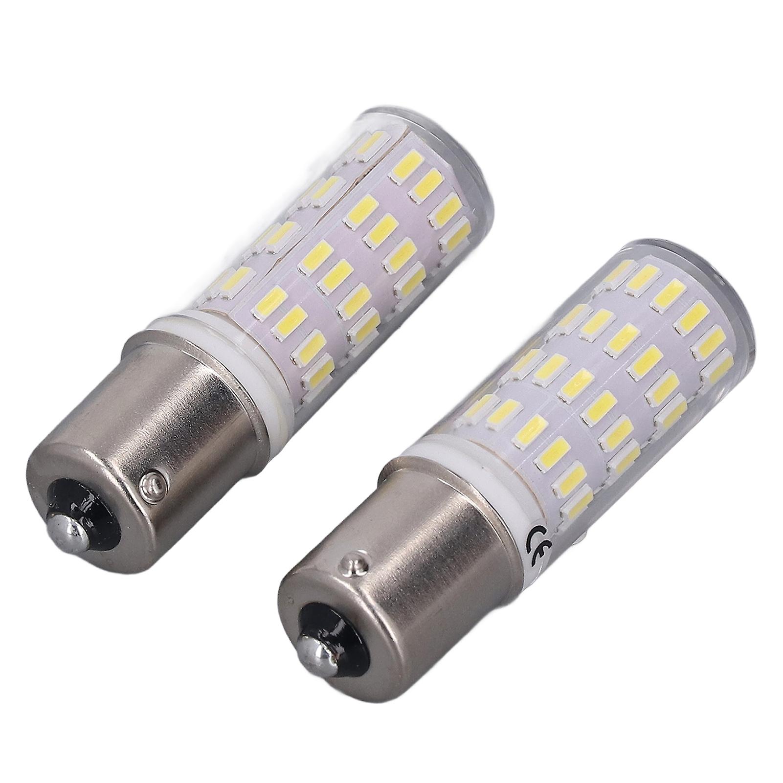 2PC BA15S Light 4W 360 Degree Lighting 12V Ultra Bright LED Bulb for Courtyard Motorhome White Light