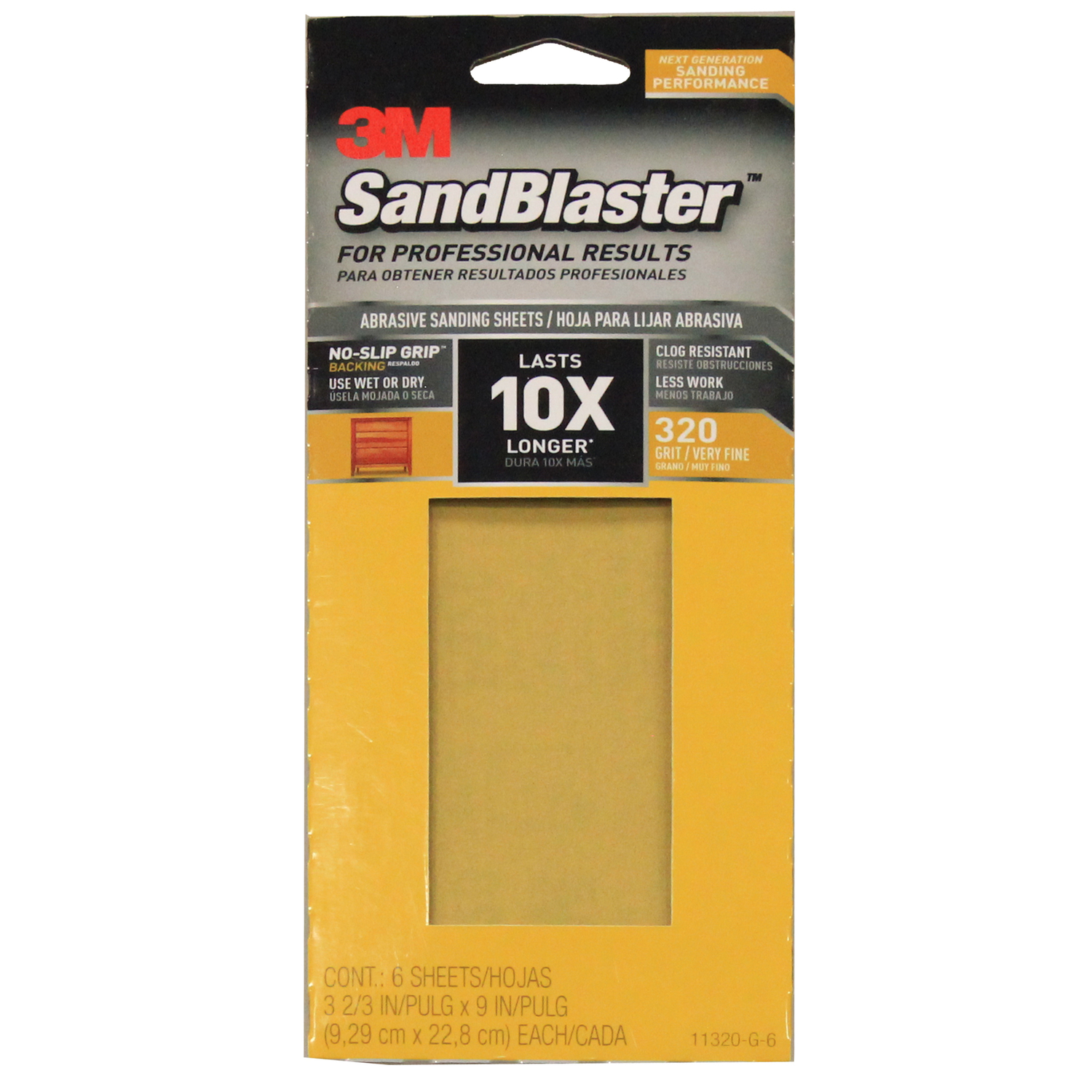 3M Sandblaster 9 in. L X 3-2/3 in. W 320 Grit Ceramic Sandpaper 6 pk