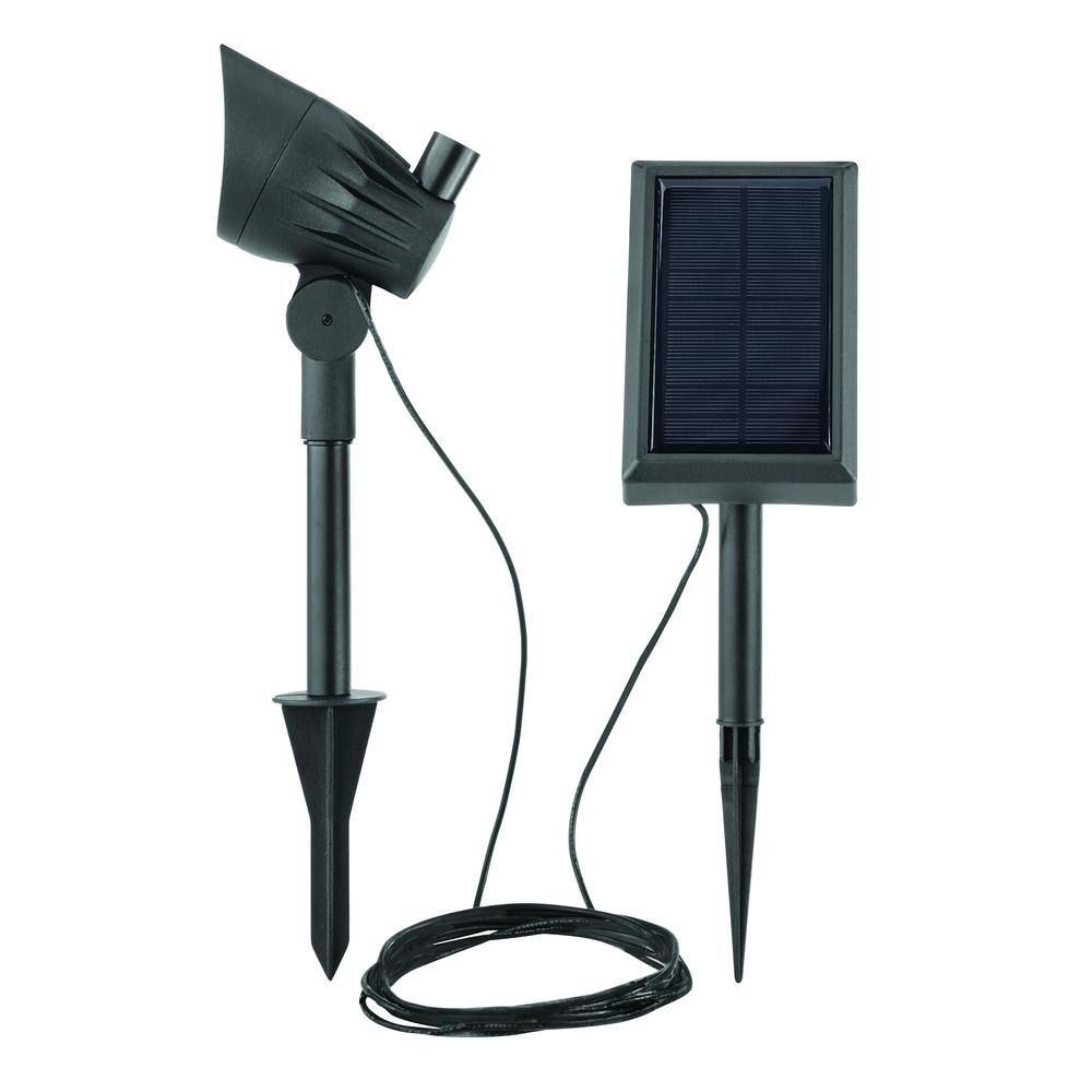 Hampton Bay Solar Black LED 50 Lumen Metal Spotlight NXT-2135H