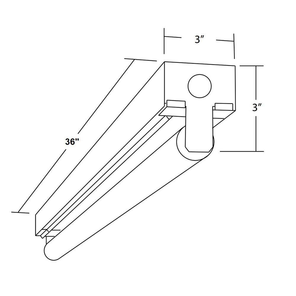 NICOR 3 ft. 25-Watt Single Row T8 Fluorescent White Linear Strip Light Fixture 10391EB