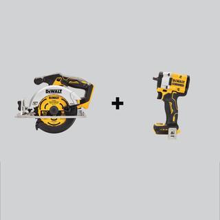 DW 20V MAX Cordless Brushless 6-12 in. Circular Saw and ATOMIC 20V MAX Brushless 38 in. Impact Wrench (Tools-Only) DCS565BWDCF923B