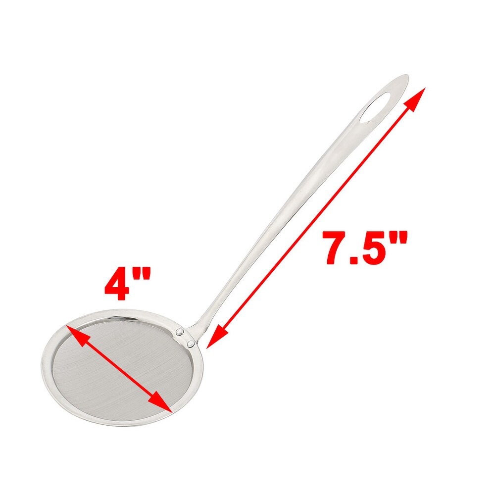 Mesh Stainless Steel Oval Food Oil Strainer Ladle 10cm Dia
