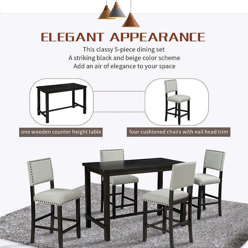 Merax 5-Piece Counter Height Dining Set