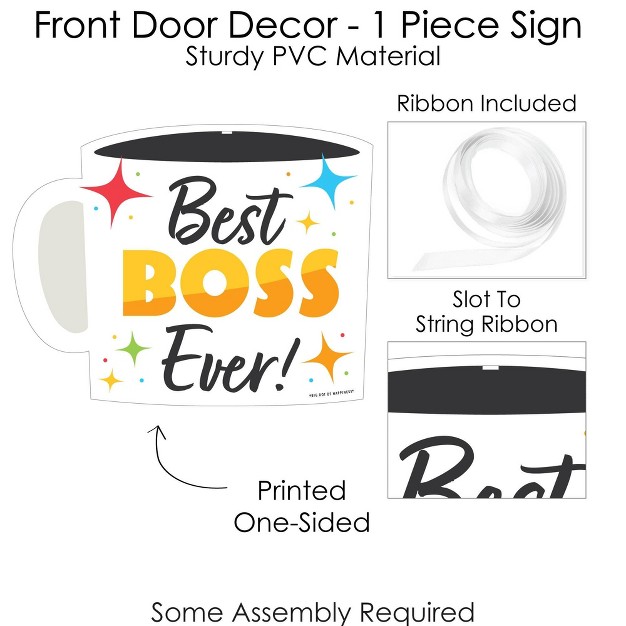 Big Dot Of Happiness Happy Boss x27 s Day Hanging Porch Best Boss Ever Outdoor Decorations Front Door Decor 1 Piece Sign