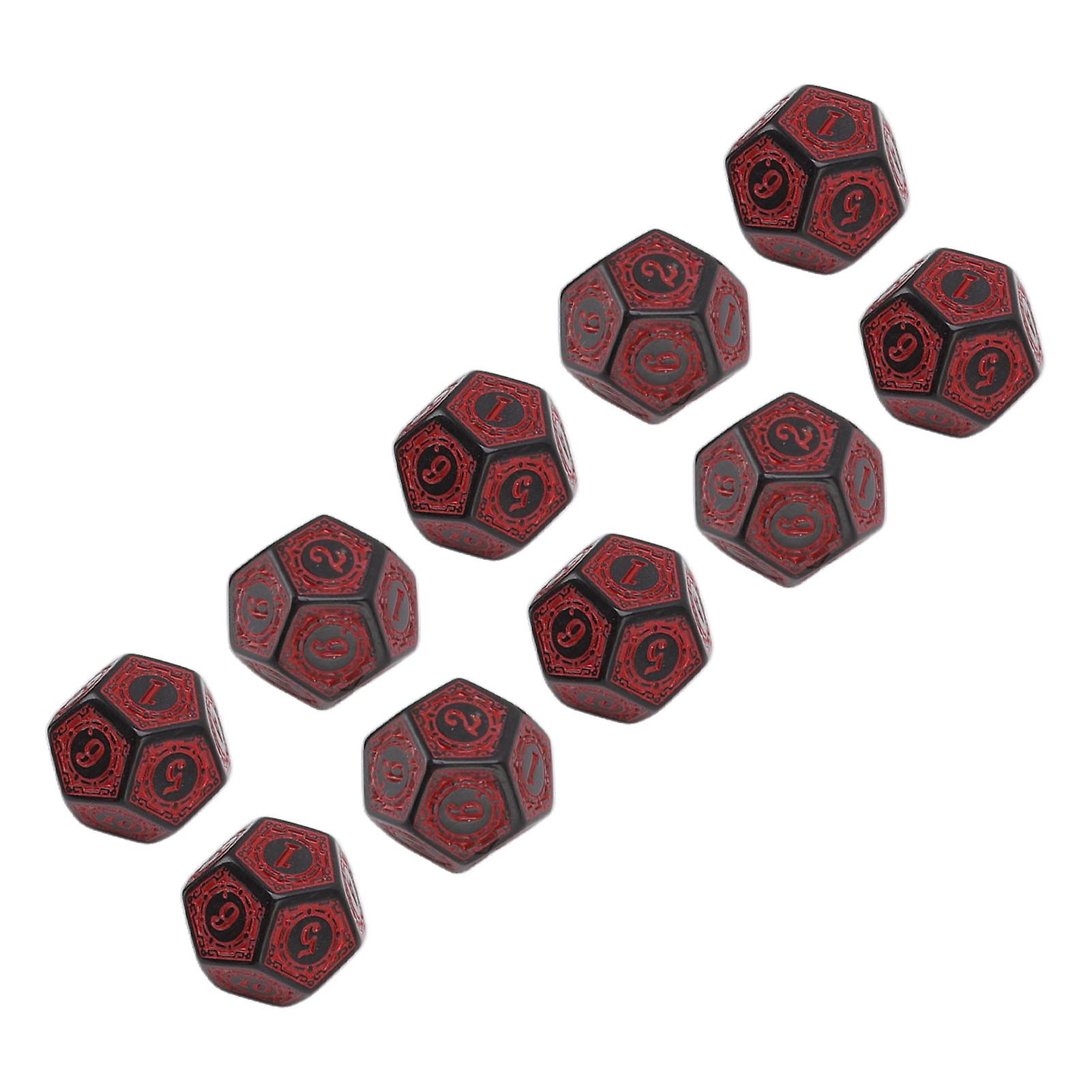 10 Pcs Polyhedral Dice Acrylic Table Game Dice Multipurpose for Board Role Playing Games 12 Side