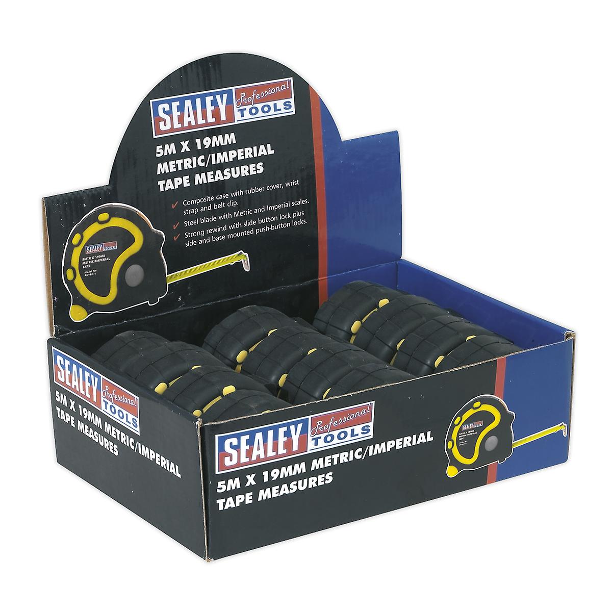 Sealey AK98912 Rubber Measuring Tape 5m (16ft) X 19mm Metric/Imperial 12 Pack