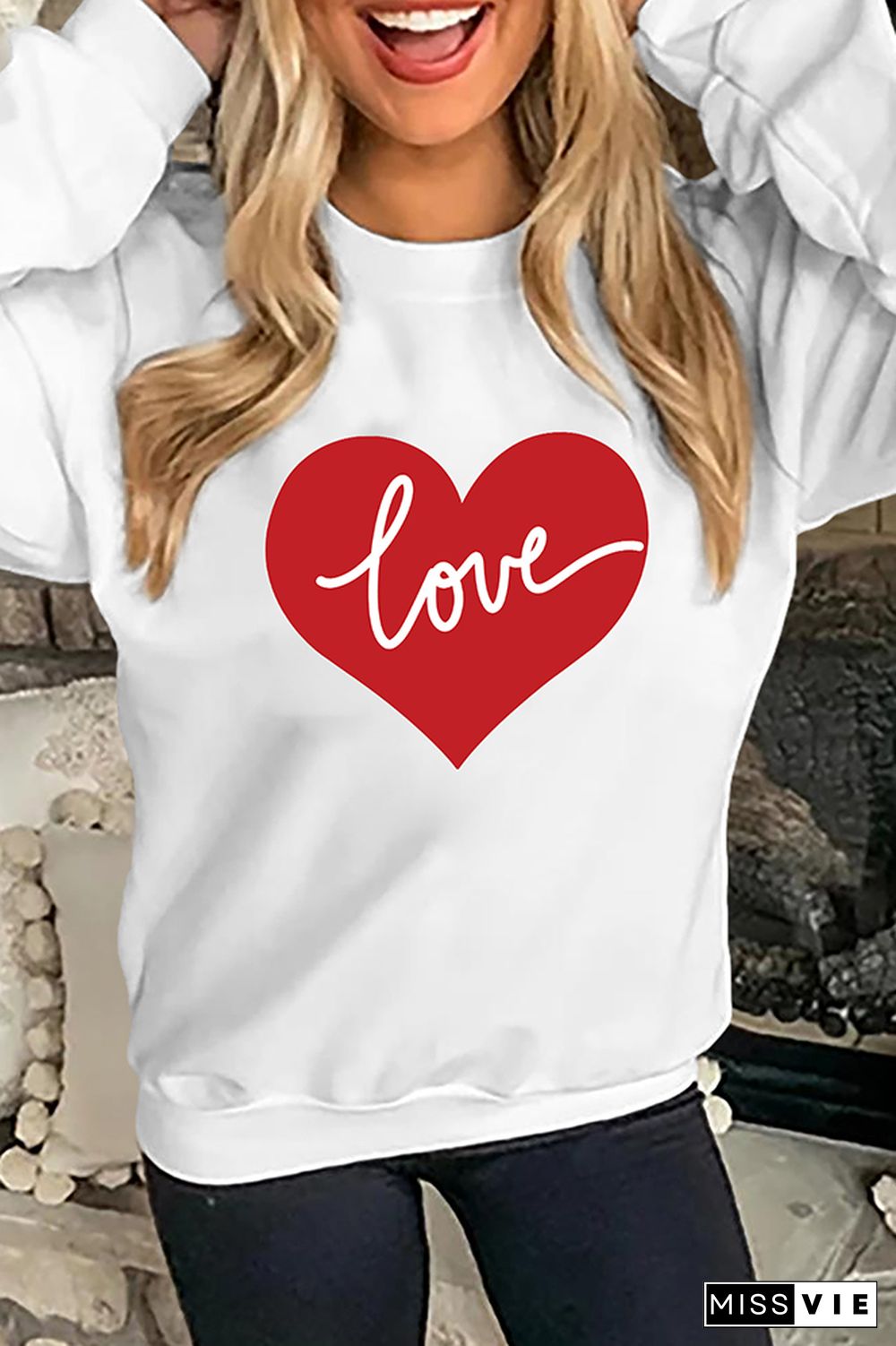 VALENTINE'S DAY Pullover Heart Love Sweatshirt Women Wholesale