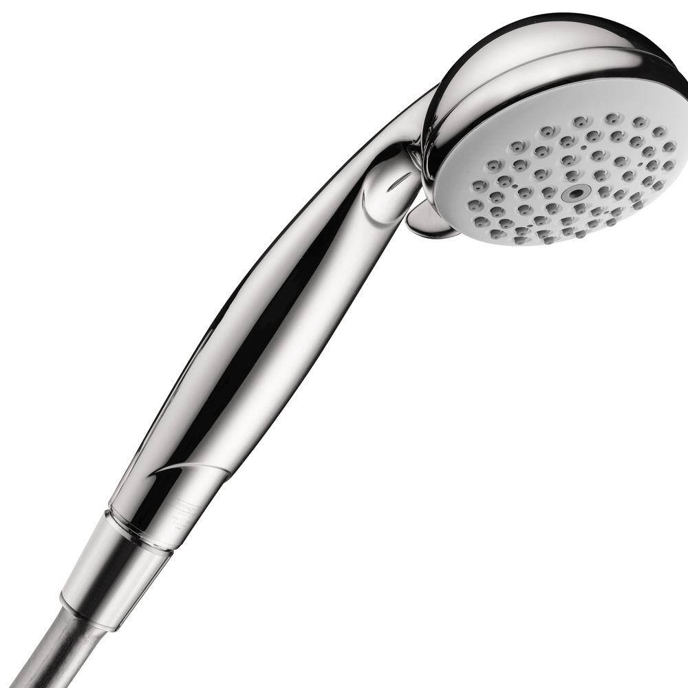 Hansgrohe 3-Spray Patterns with 1.5 GPM 3.5 in. Wall Mount Handheld Shower Head in Chrome 6497000