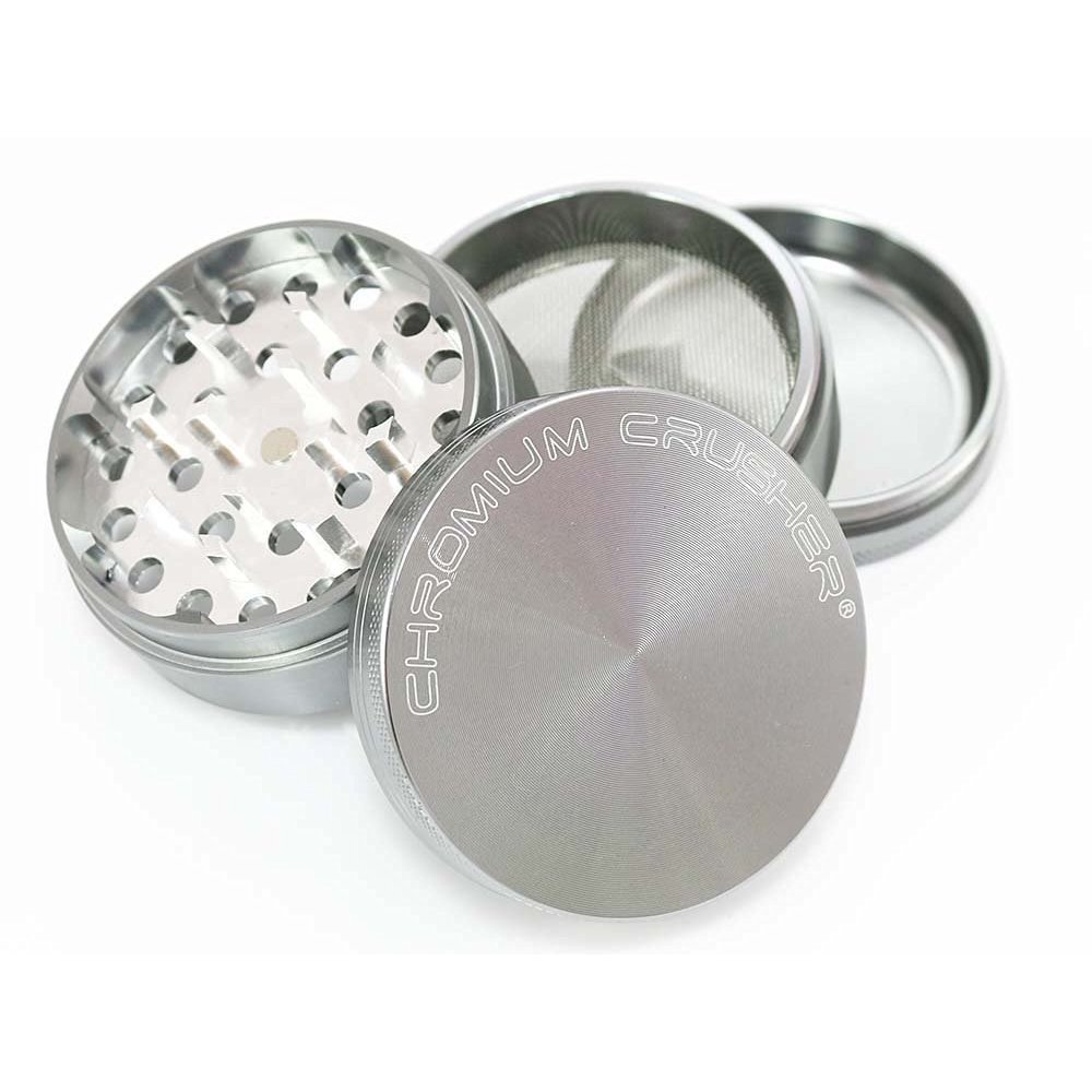 Mini Chrome Crusher Herb Grinder (4 Piece)