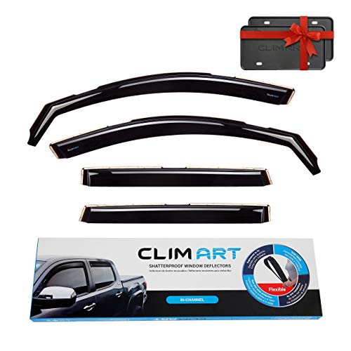 CLIM ART in-Channel Incredibly Durable Rain Guards for Jeep Cherokee 2014-2021， Original Window Deflectors， Vent Deflector， Vent Window Visors， Dark Smoke Car Accessories， 4 pcs - 614031LP