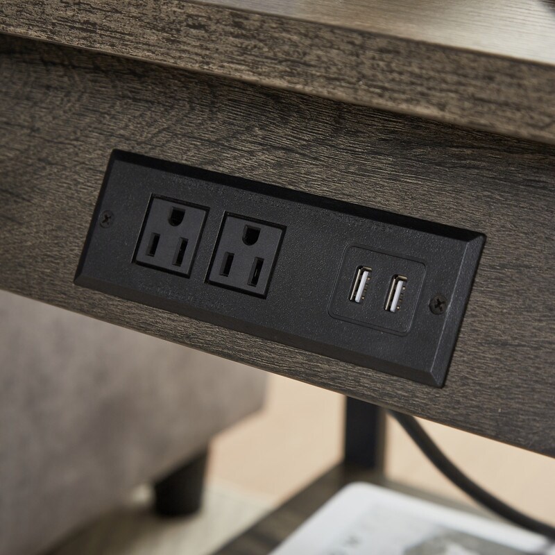 Side Table with Charging End Tables Set of 2 with USB Ports   Sockets