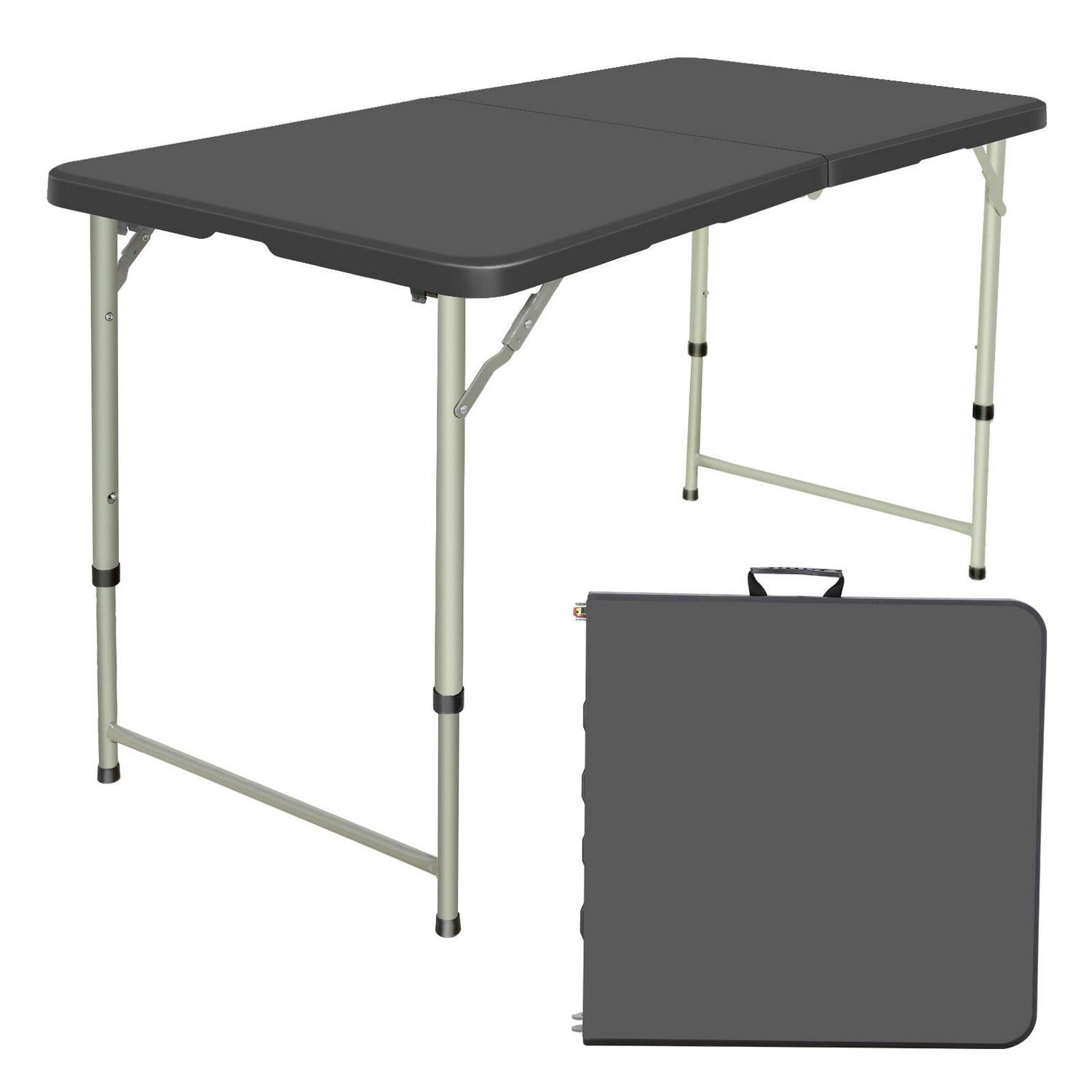 SUGIFT 4 Foot Folding Table Black Folding Card Table