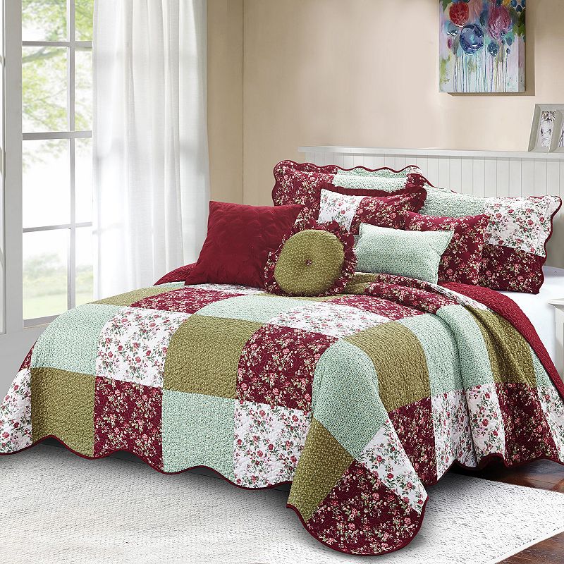 Serenta Patchwork 8-Piece Bedspread and Sham Set