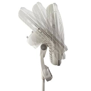 Lasko Elegance and Performance Adjustable-Height 18 in. 3 Speed White Oscillating Pedestal Fan with Timer and Remote Control 1850