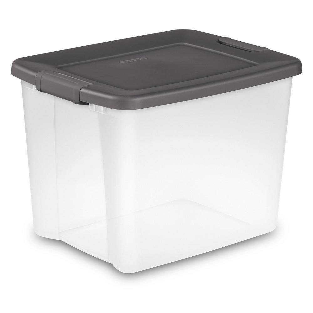 Sterilite 50 Qt. Storage Clear Base Stackable Latching Shelf Tote (24-Pack) 24 x 19373V06