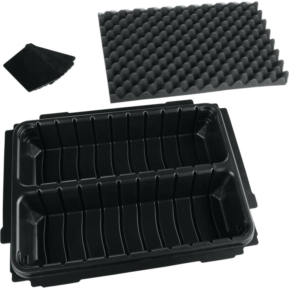 Makita MAKPAC Interlocking Case 2 Row Insert Tray with 6 Dividers and Foam Lid ;