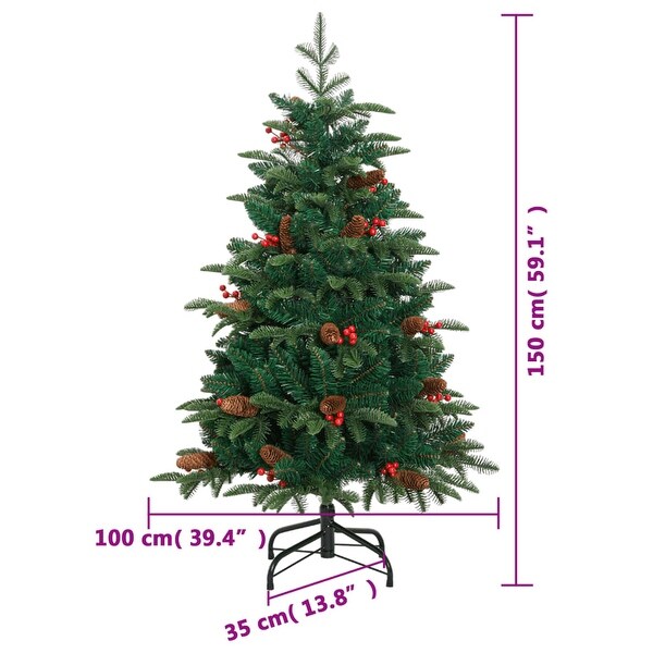 vidaXL Christmas Tree with Cones and Berries Artificial Hinged Christmas Tree