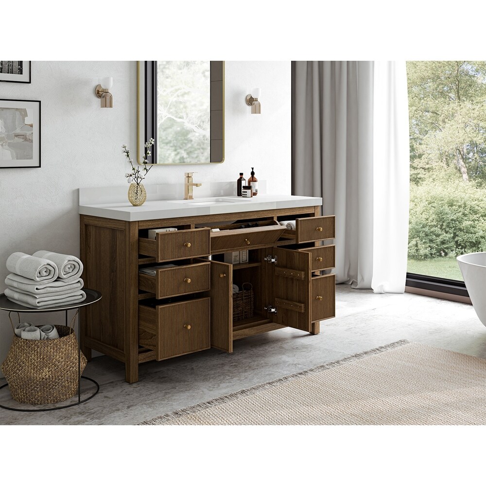 Willow Collections 60 in. W x 22 in. D Sonoma Teak Single Sink Bathroom Vanity with Countertop