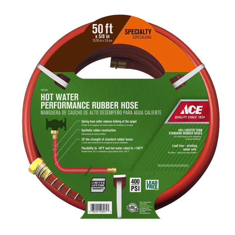 ACE HOSE HOT WTR RUBR50'