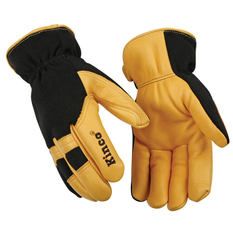 Kinco Men\u0027s Indoor/Outdoor Thermal Work Gloves Black/Yellow XL 1 pair