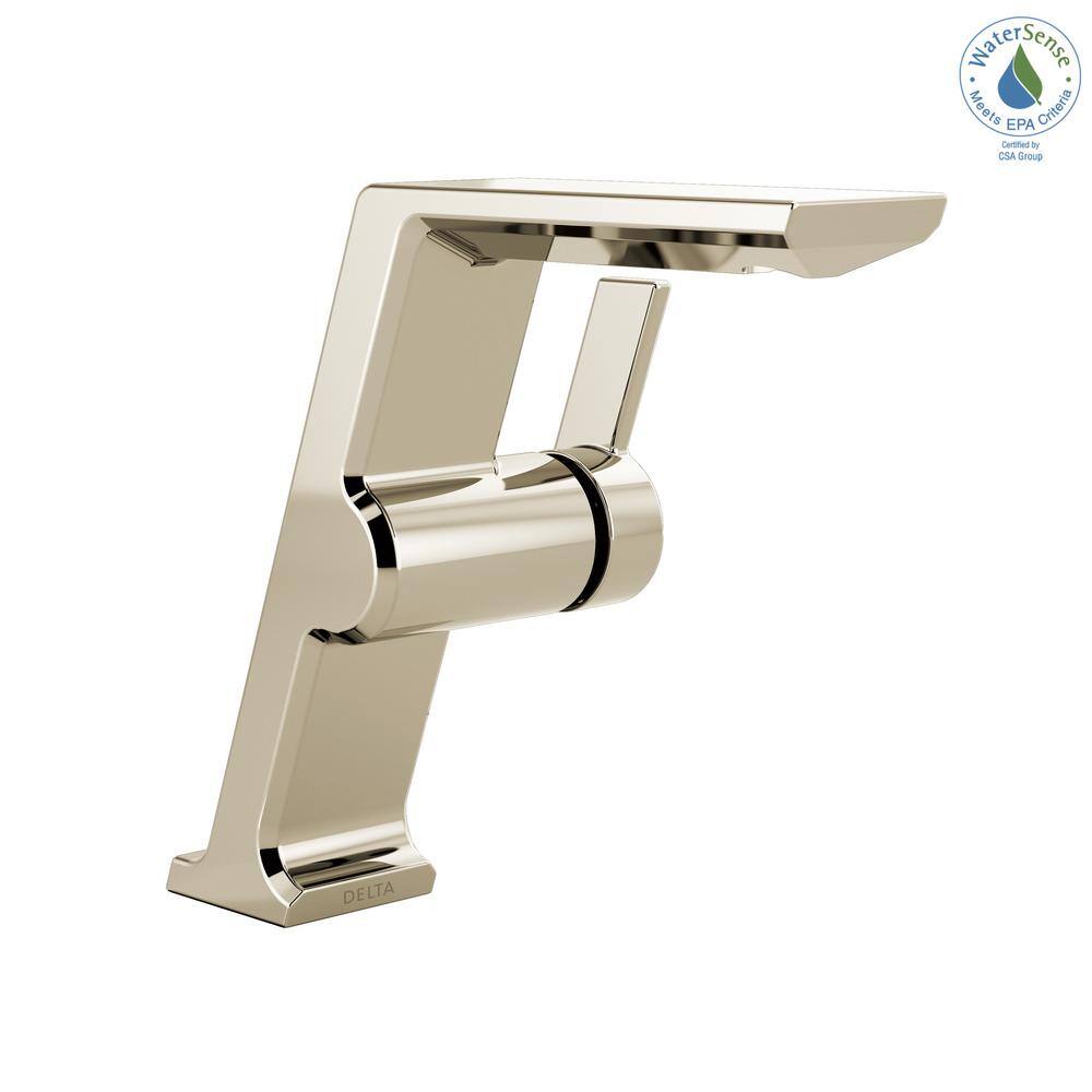 Delta Pivotal Single Handle Single Hole Bathroom Faucet in Lumicoat Polished Nickel 699-PN-PR-DST