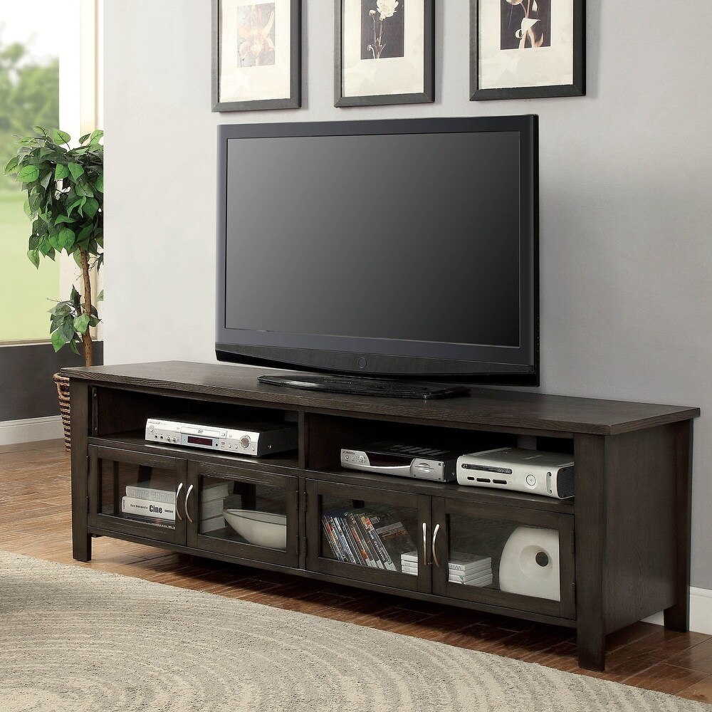 Dane Contemporary Grey Solid Wood Multi storage TV Console by Furniture of America