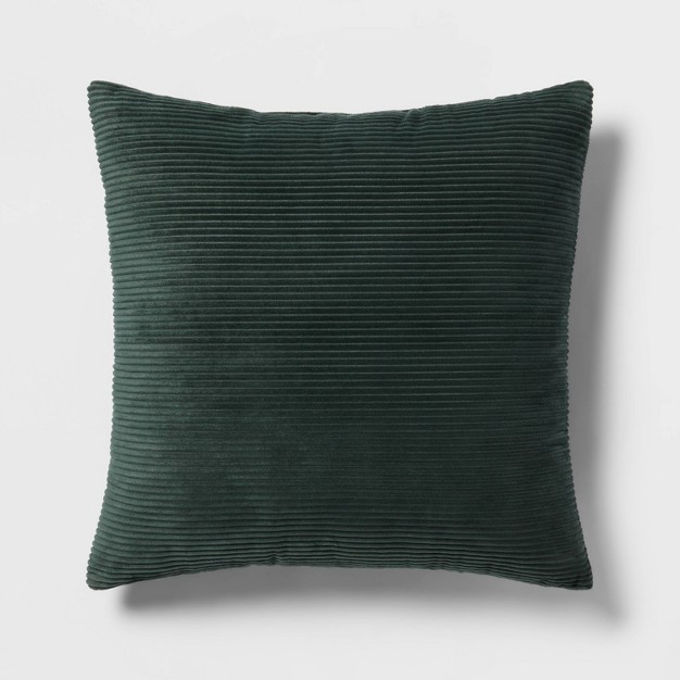 Square Plush Corduroy Decorative Throw Pillow