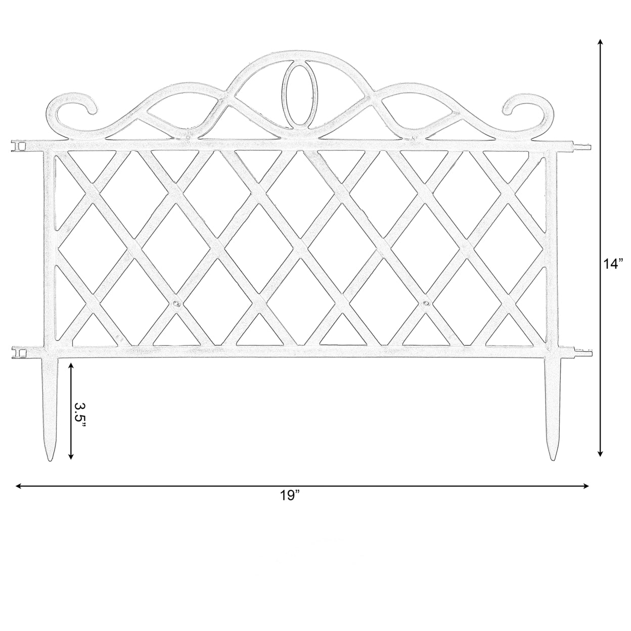 Plastic Garden Edging Border Fence, Flower Bed Barrier, Set of 3