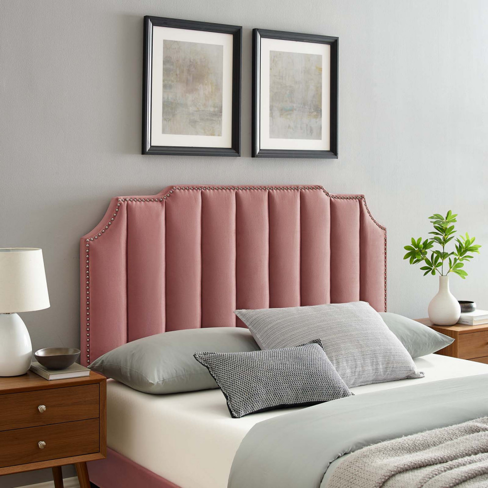 Rosalind Performance Velvet King/Cal King Headboard   Contemporary   Headboards   by ShopFreely  Houzz