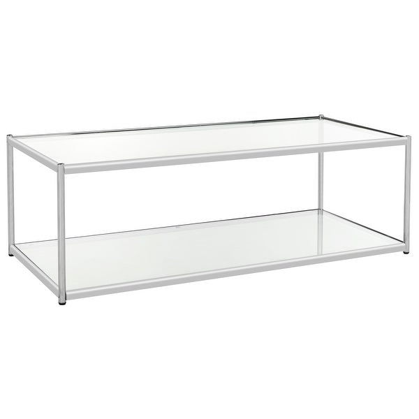 SAFAVIEH Zola Glass Chrome Coffee Table - 51.2