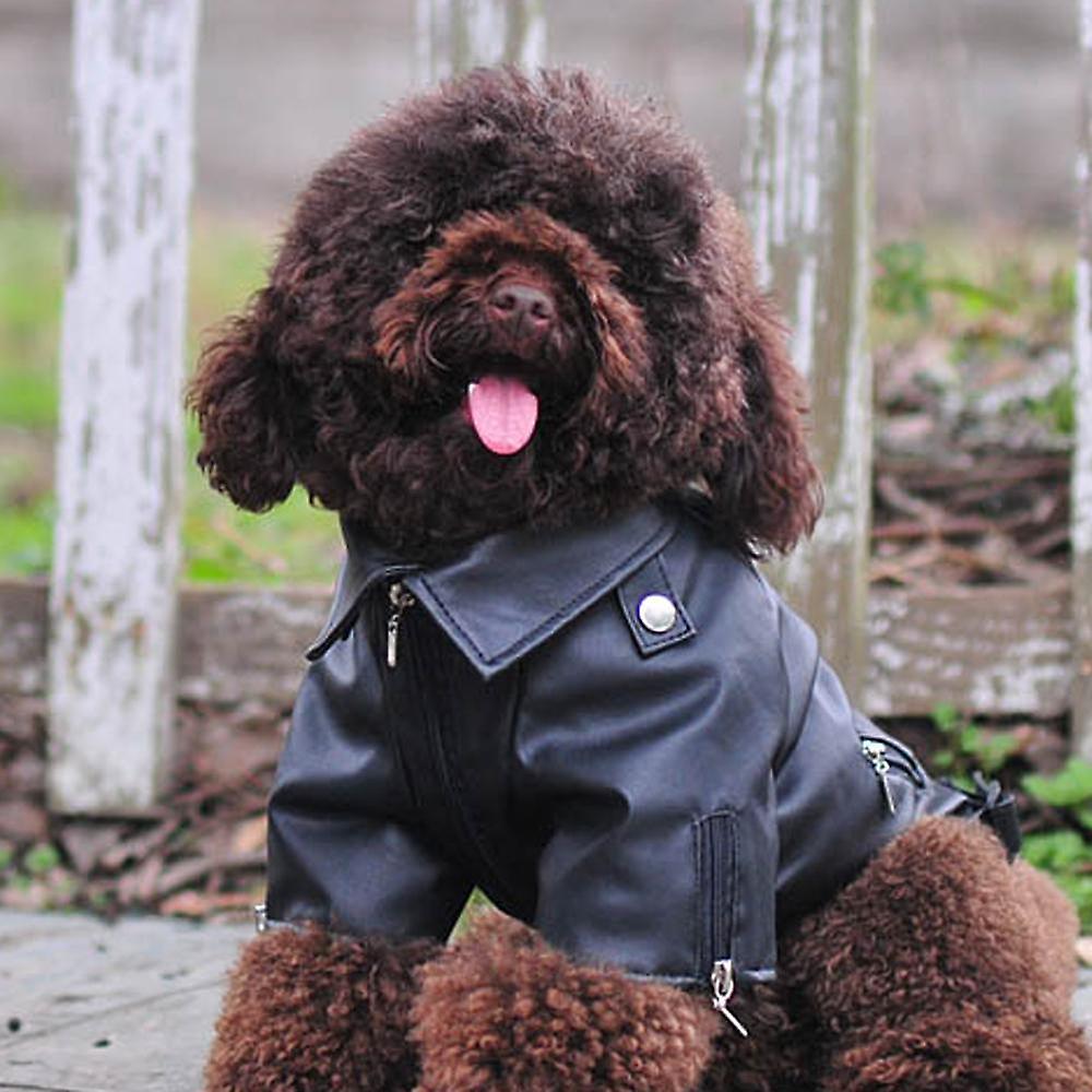 Dog Winter Coat Pu Leather Motorcycle Jacket For Dog Pet Clothes Leather Jacket， Waterproof-s