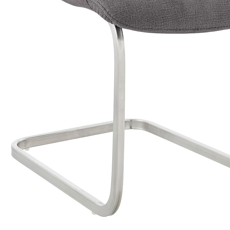 Dining Chair with Metal Cantilever Base， Set of 2， Gray and Silver