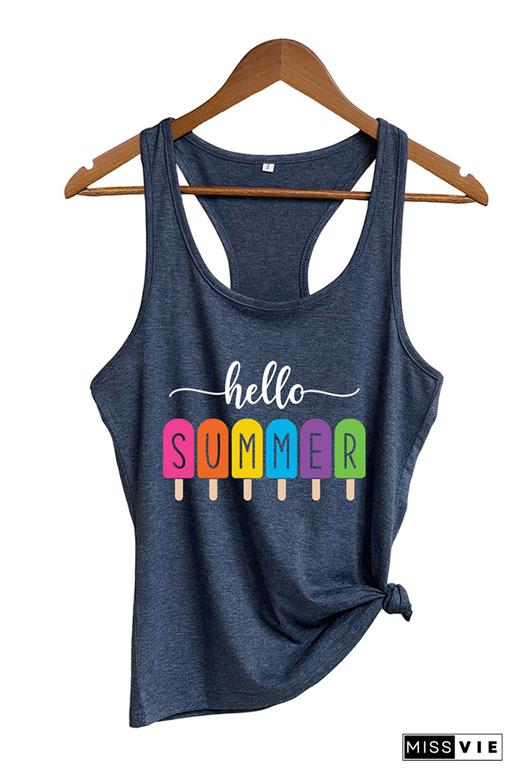 Hello Summer Graphic Tank Top Wholesale