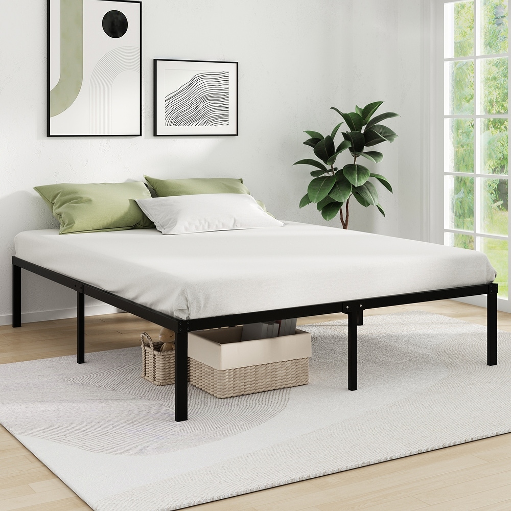 Novilla 14 inch Metal Platform Bed Frame Black