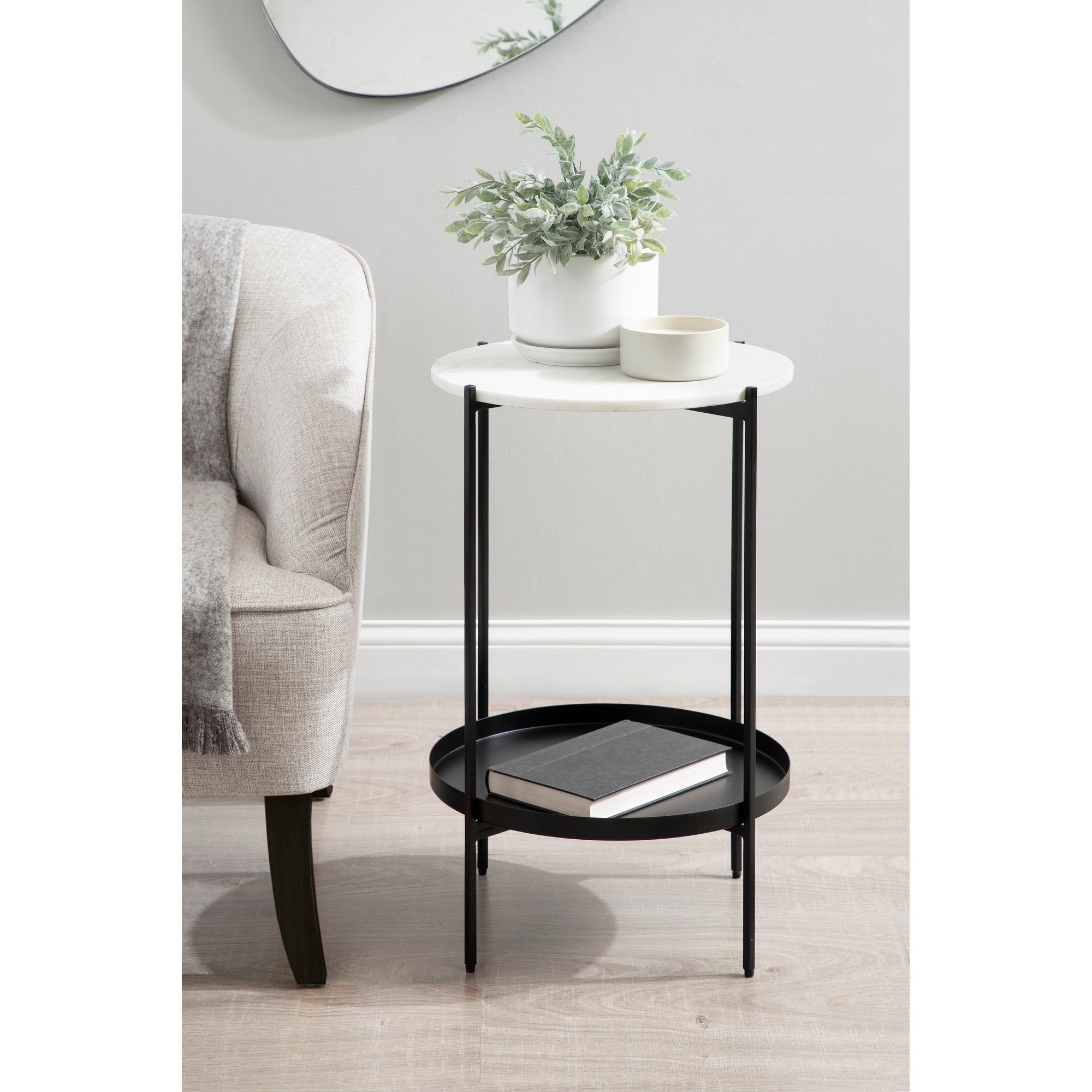 Kate and Laurel Lavish Marble Side Table