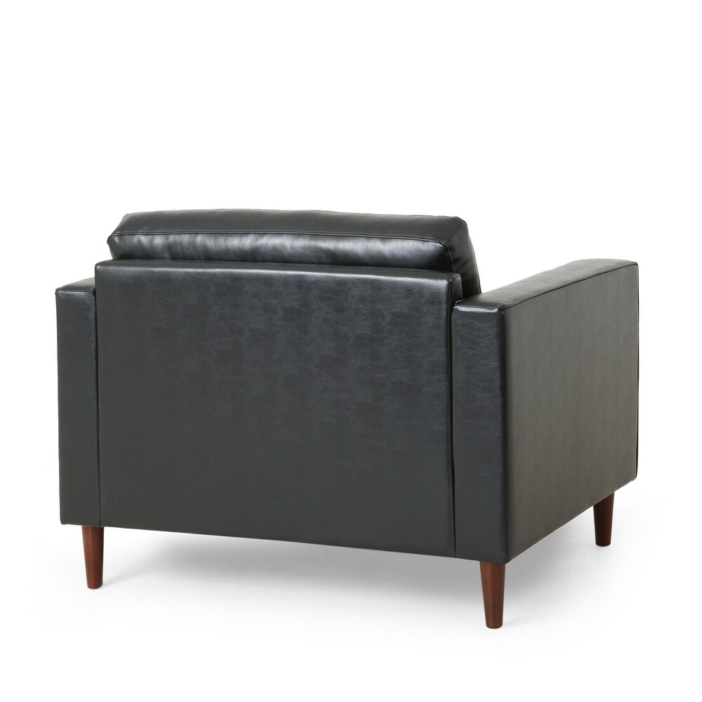 Malinta Contemporary Faux Leather Tufted Club Chair by Christopher Knight Home