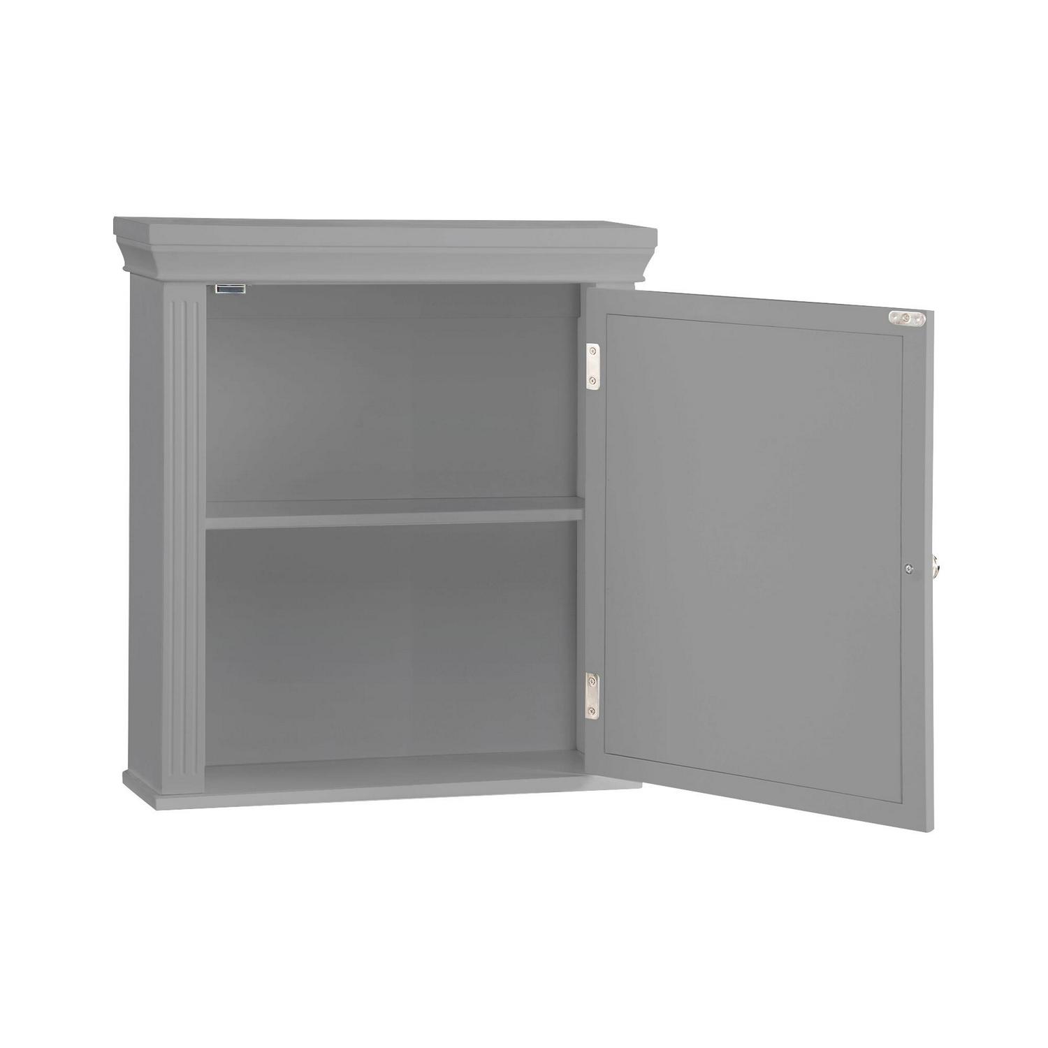 Teamson Home Stratford Contemporary WallMount Removable Wooden Medicine Cabinet with Mirrored Door Gray  Crowdfused