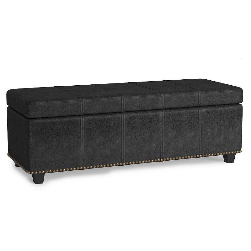 Simpli Home Kingsley Transitional Storage Ottoman