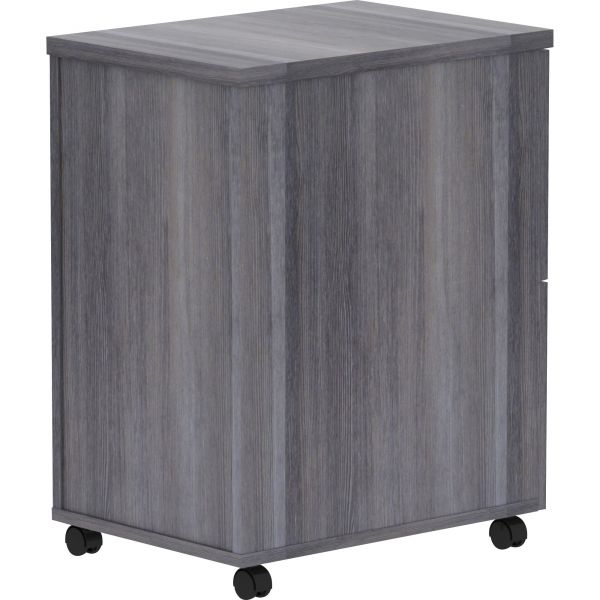 Lorell Weathered Charcoal Laminate Desking Pedestal - 2-Drawer